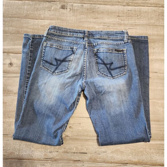 Kenneth Cole Mens Bootcut Jeans Size 27 Blue Denim Cotton/Spandex - Picture 8 of 13